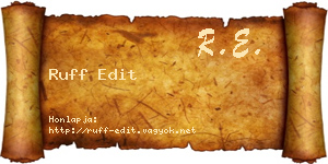 Ruff Edit névjegykártya